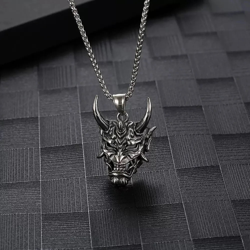 PENDRA Demonmask Samurai Ghost Demon Mask Pendant