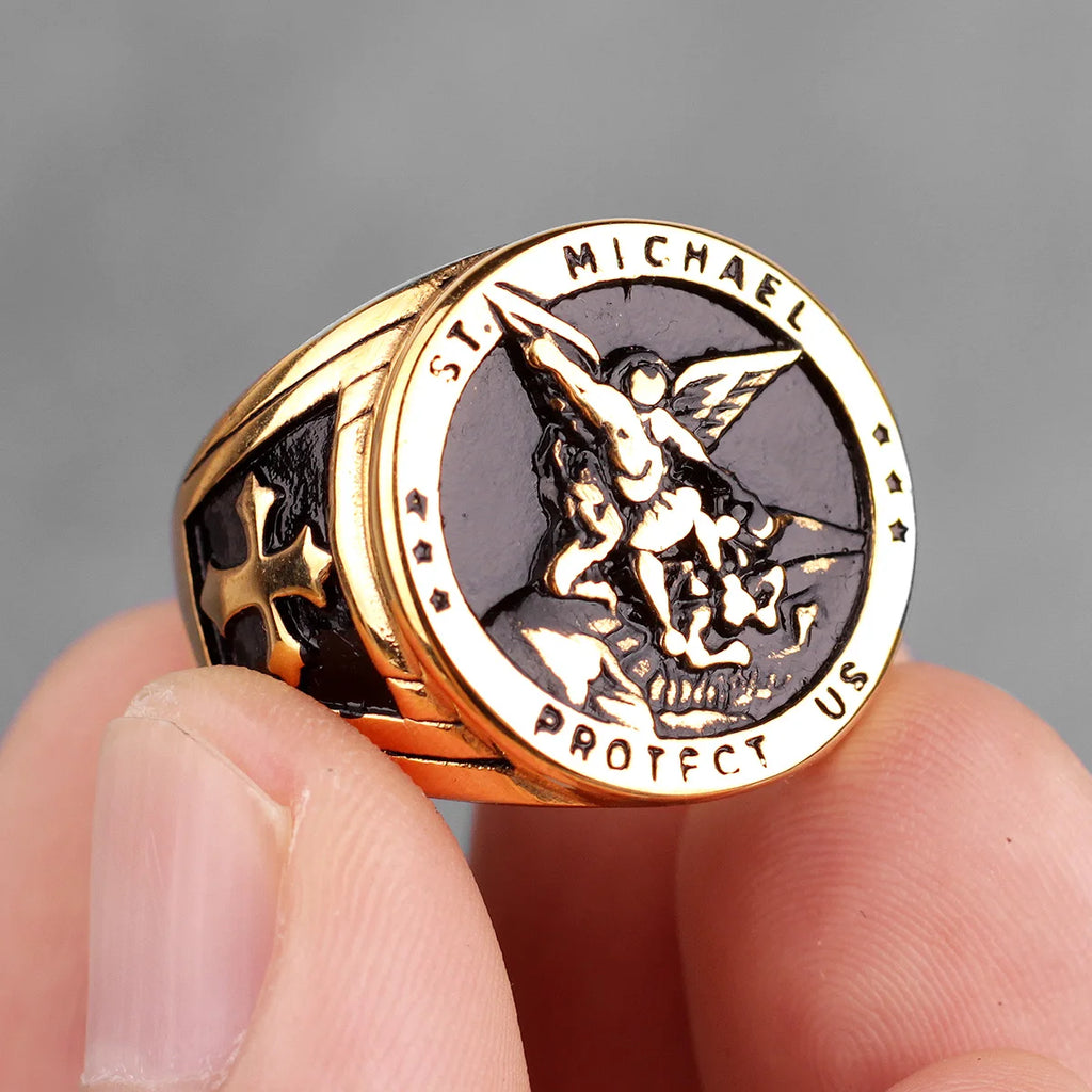 PENDRA St Michael Good Steel Ring