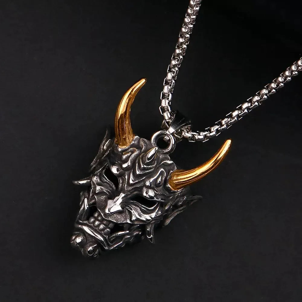 PENDRA Demonmask Samurai Ghost Demon Mask Pendant