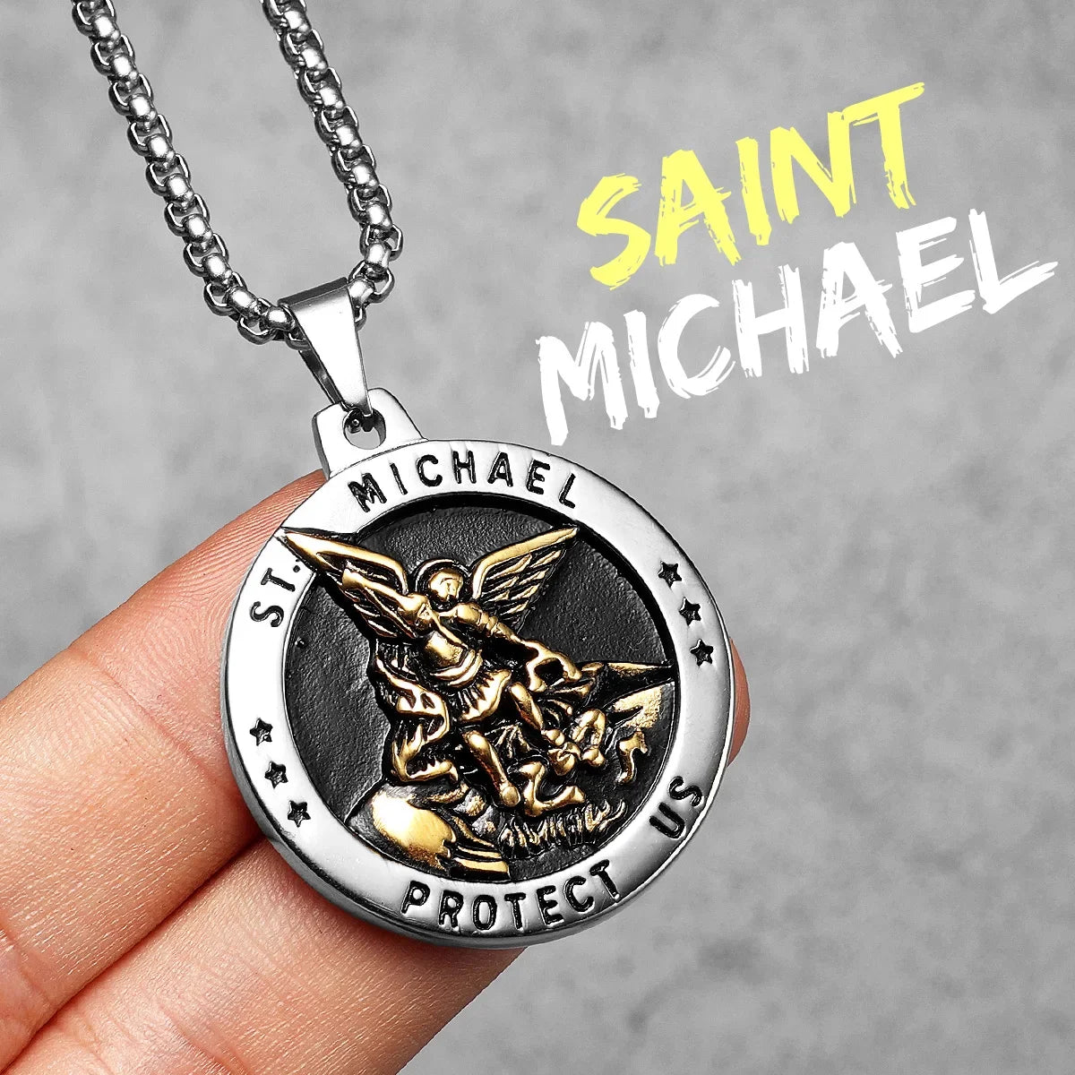 PENDRA Angel Wing Cross Steel Necklace
