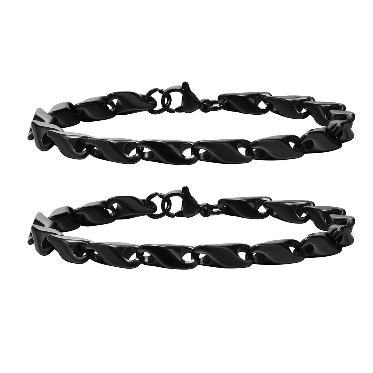 6.4mm Wide Link Chain Bracelets for Men, New Fashion Waterproof Stainless Steel Chains Wristband Gift for Him Jewelry