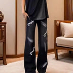 PENDRA Straight Mud Graffiti Pants
