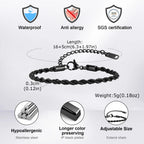 316L Twisted Rope Chain Bracelet for Men Women,  Adjustable Stainless Steel Chain Wristband,Minimalist Casual Jewelry Gift