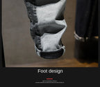 New Arrival High Quality KPOP Splicing Men's Designer Work Pants Jeans Grey Patchwork Korean Fashion Men Luxury Casual Pants