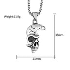 PENDRA Skullmask Punk Vintage Half-Face Skull Pendant Necklace