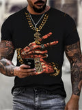 Creative Geometric Pattern Printed Men's T-shirt Summer Outdoor Sports Fitness Short Sleeves Comfortable And Breathable T-shirt