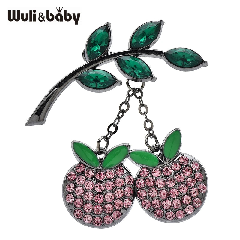 PENDRA Cherryelle 3-Color Shining Cherry Brooch