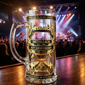METALLICA metal band 45th anniversary, black gold three-dimensional relief craft rock commemorative collection glass beer cup,