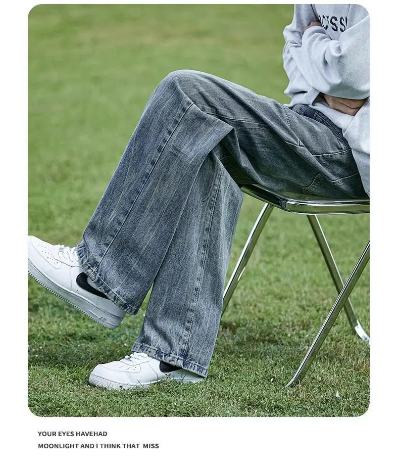 PENDRA Washed Cracked Brand Jeans