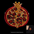 PENDRA Ruby Crystal Pomegranate Plant Brooch