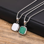 PENDRA Square Stone Natural Pendant Necklace