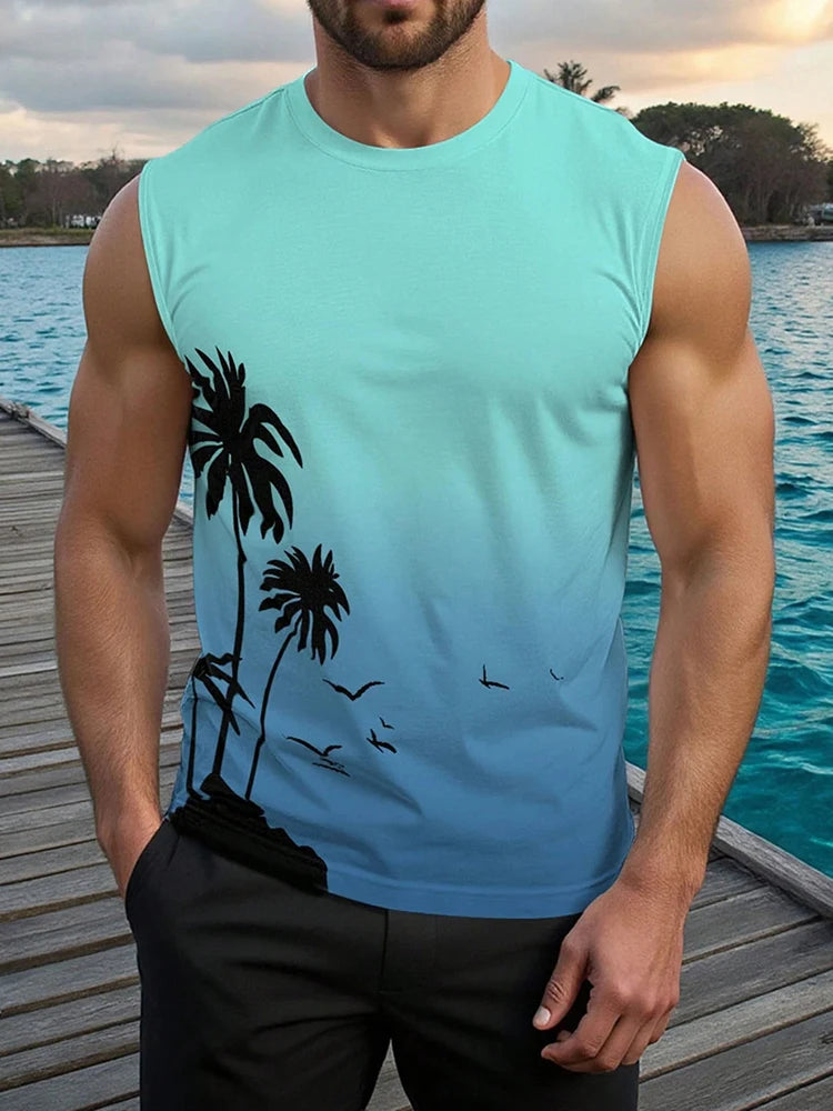 PENDRA Sports Sleeveless Hawaiian T-Shirt