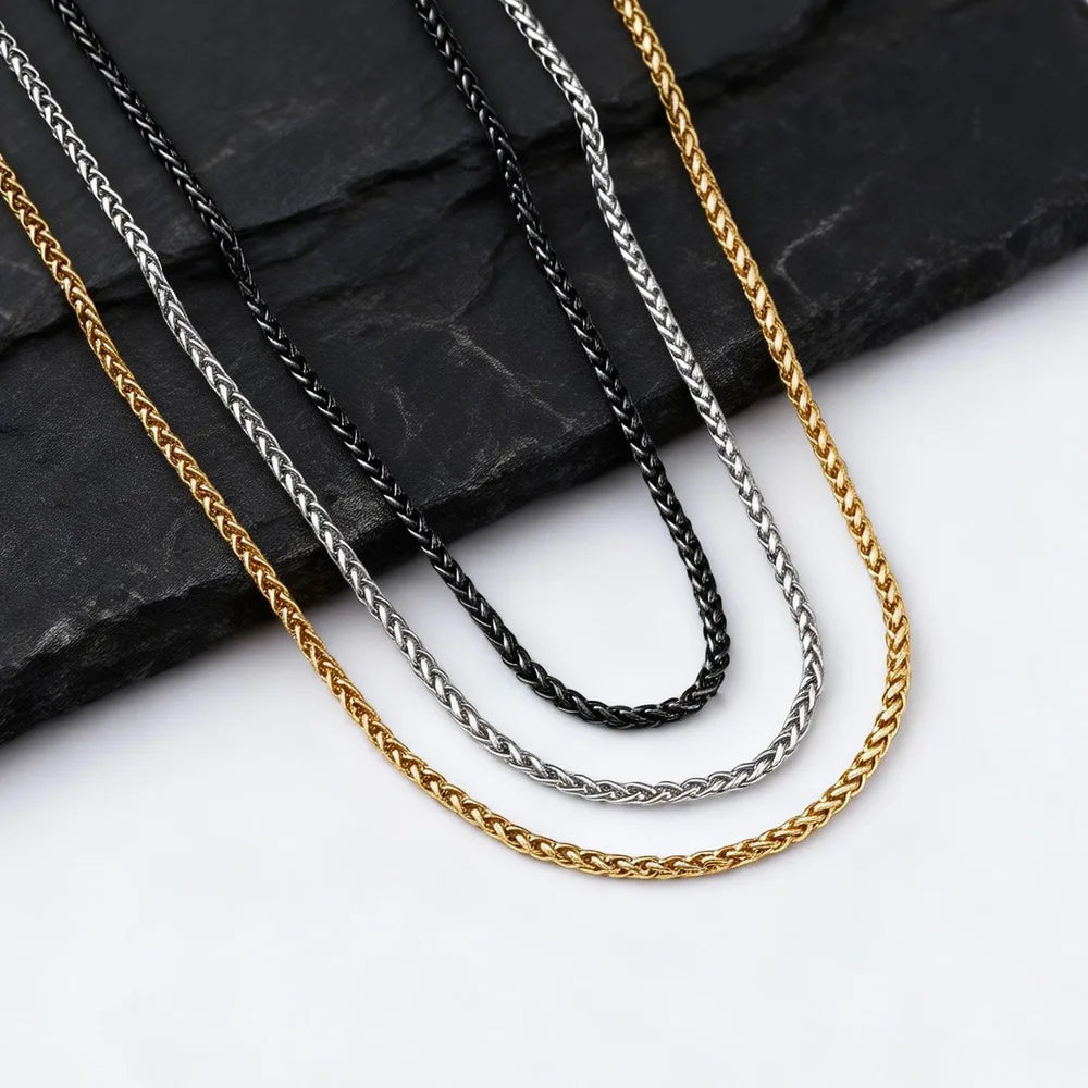 PENDRA Wheat Black Chain Necklace
