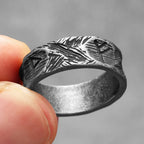 PENDRA Minimalism Runes Damaged Steel Ring