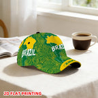 PENDRA Flat Brazil Tropical Graphic Baseball Adjustable Duckbill Comfortable Baseball Cap