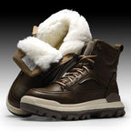 -40c Men's Winter Large-size Leather Sheepskin Fur Integrated Warm and Velvet High-top Trendy Thickened Snow Boots