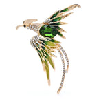 PENDRA Celestial Phoenix Crystal Enamel Brooch