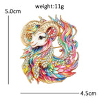 PENDRA Charm Rhinestone Goat Brooch