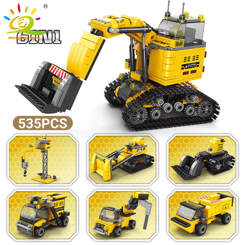 PENDRA Engineering Bulldozer Crane Building Set