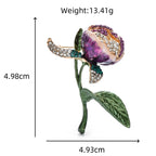 PENDRA Tulipelle Purple Enamel Tulip and Green Leaf Brooch
