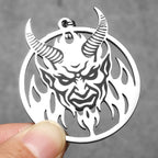 Hell Demon Satan Hollow Men Necklaces Stainless Steel Pendant Sweater Chain Women Punk Jewelry Accessories Halloween Gifts