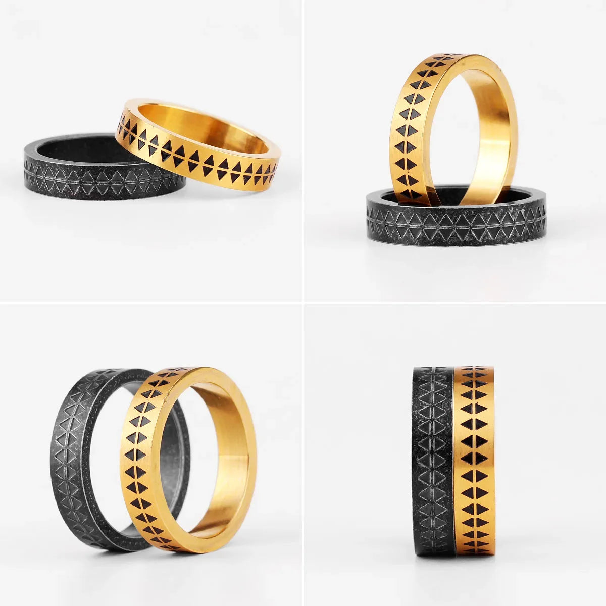 PENDRA Sawtooth Totem Rock Steel Ring
