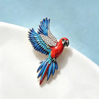 PENDRA Flying Parrot Rhinestone Brooch