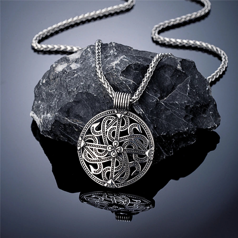 PENDRA Celtic Knot Rune Cross Necklace