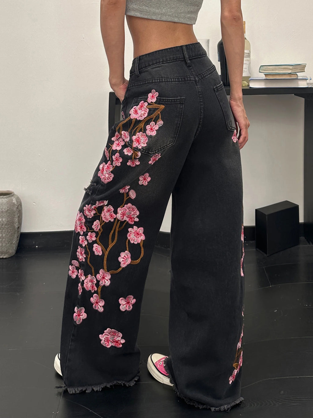 PENDRA European American Floral Jeans