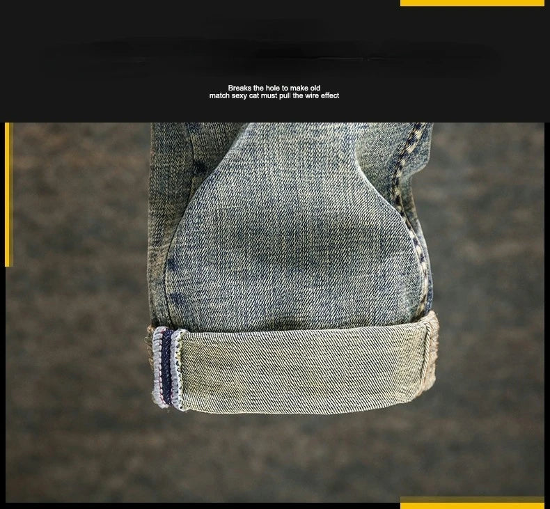 PENDRA Elastic Old Slim Pants