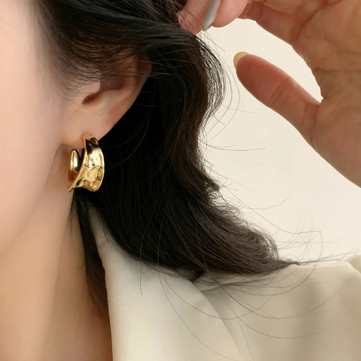 VENTFILLE 925 Sterling Silver Earring for Women Ear Plain Ring Fashion Elegant Drawing Geometry Jewelry Party Gift Dropshipping