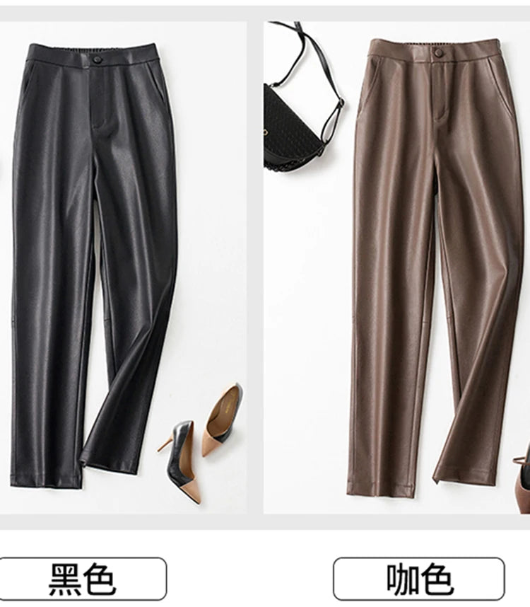 PENDRA Waist Straight Leg Elastic Pants