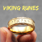 PENDRA Runes Rock Stranger Steel Ring
