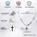 PENDRA Cross Pearl Beaded Necklace