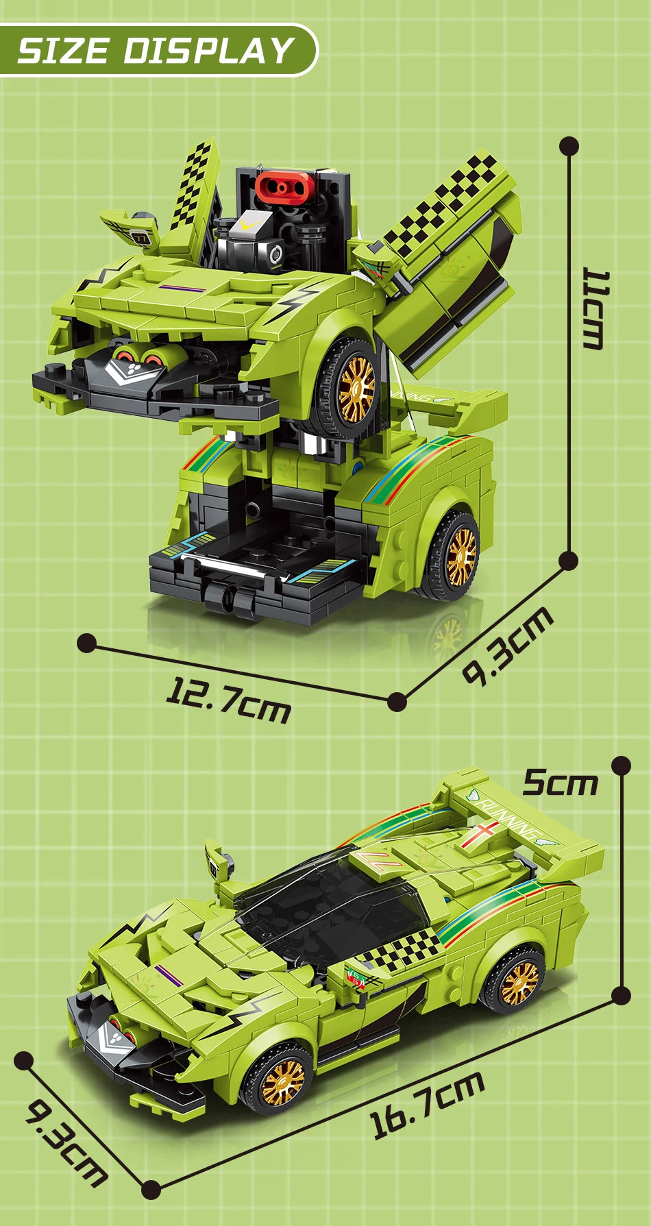 PENDRA Transfrom Racing Robot Building Set