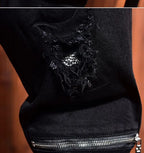 PENDRA Korean Black Elastic Jeans