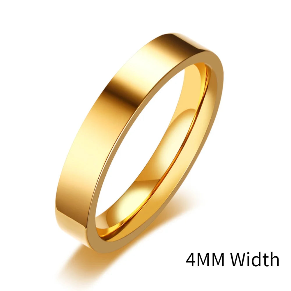 PENDRA Bend Flat Wedding Steel Ring