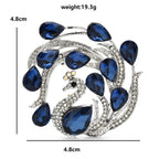 PENDRA Celestine Crystal Peacock Brooch