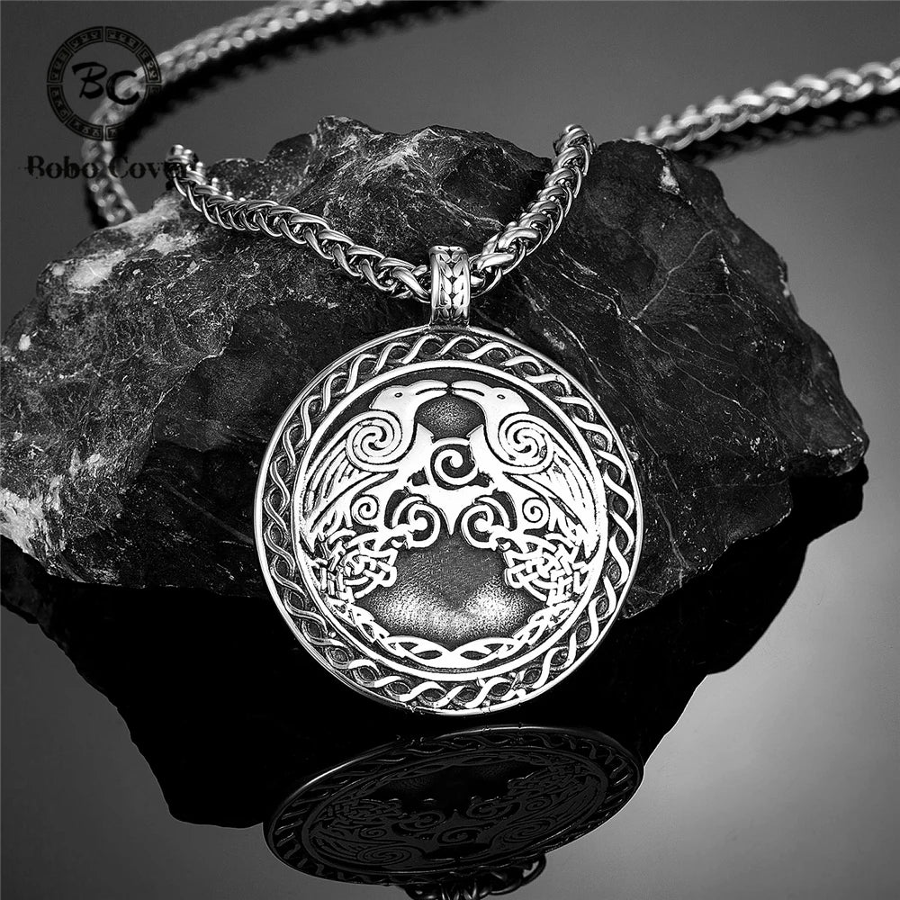 PENDRA Crow Rune Norse Necklace