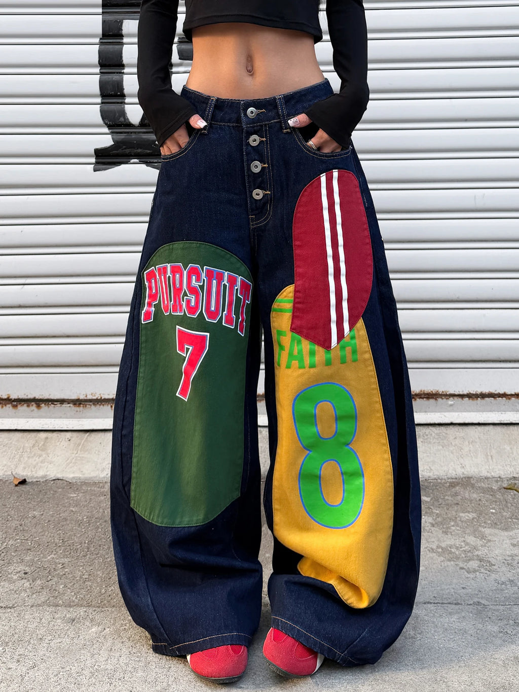 PENDRA American Alphanumeric Cartoon Jeans