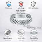 15MM Chunky Watch Band Bracelets for Men,19CM Magnetic Stainless Steel Links Wristband,Stylish Jewelry Gifts for Dad Husband Son