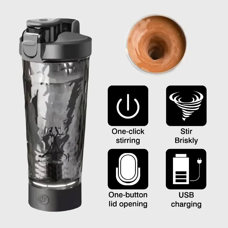 Rechargeable Electric Protein Shaker, Automatic Mixing Blender Bottle, BPA Free Portable Water Cup for Gym, Travel, Hiking,