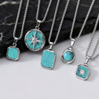 PENDRA Turquoise Square Pendant Necklace