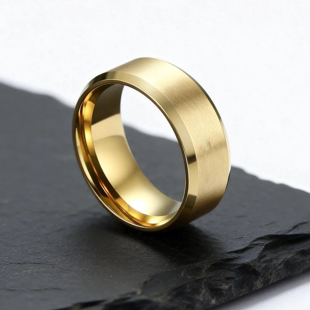 PENDRA Inclined Plane Matte Steel Ring