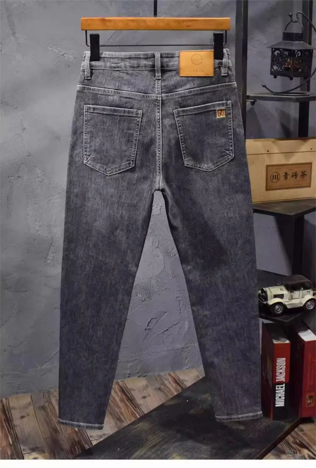 PENDRA Harajuku Slim Embroidered Jeans