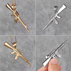 PENDRA Machine Gun M16 Steel Necklace