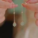 PENDRA Hotan Jade Sterling Silver Earrings