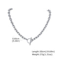 Stainless Steel Toggle Necklace for Men Women,50cm Figaro Chain Link Collar, Classic Rolo Chain Gift