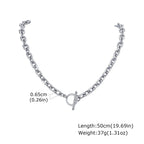 Stainless Steel Toggle Necklace for Men Women,50cm Figaro Chain Link Collar, Classic Rolo Chain Gift