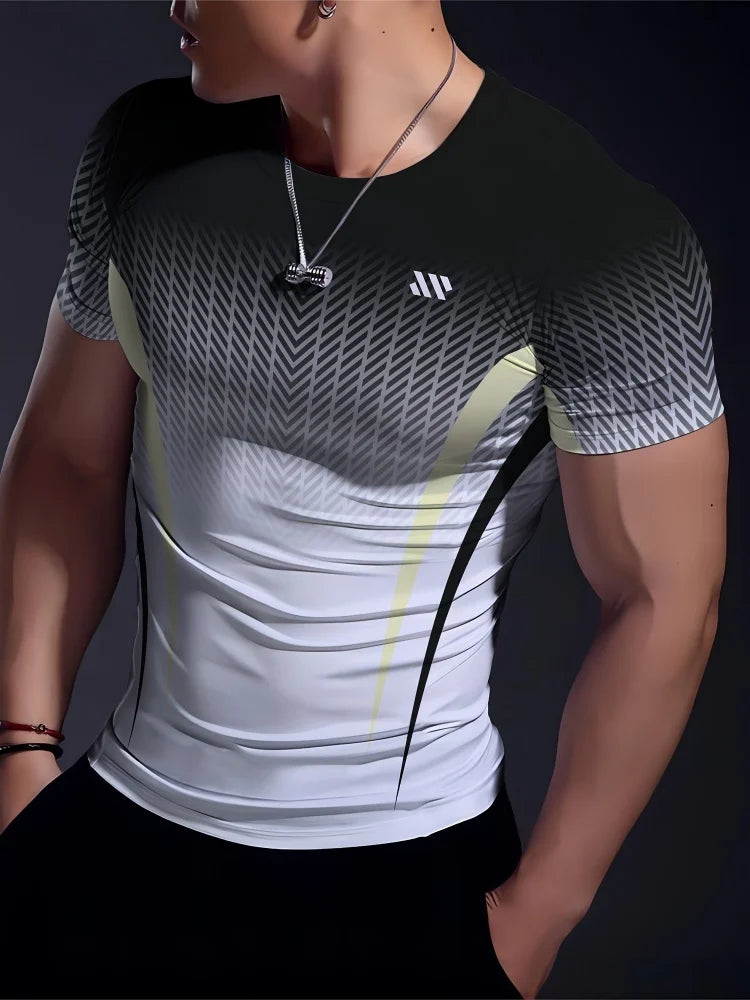PENDRA Workout Training Loose Comfortable Printed Short Sleeve T-Shirt